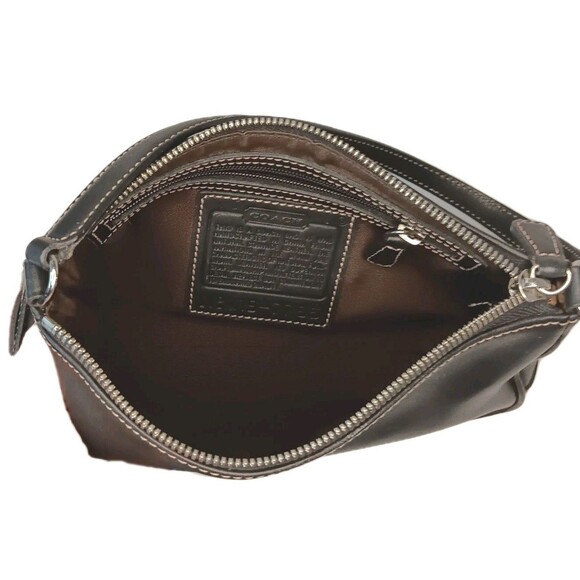 Vintage Coach Small Mini Handbag Purse Black  Leather Hampton 7785 - Picture 7 of 11